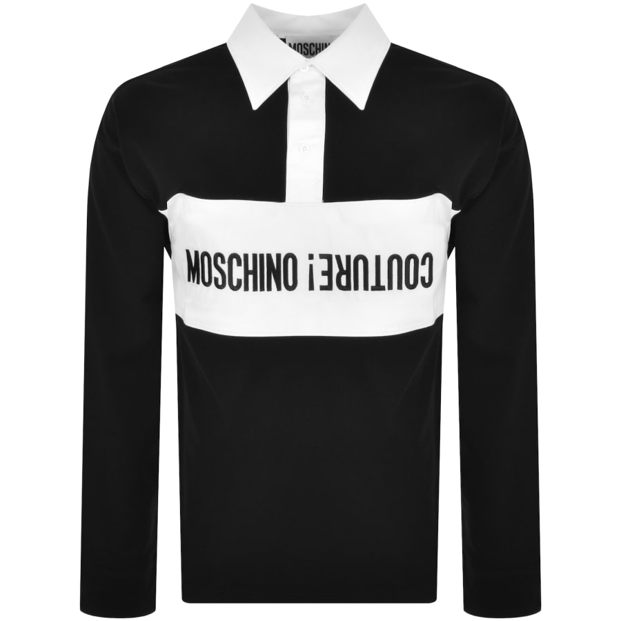 Moschino Long Sleeve Polo T Shirt Black Mainline Menswear Ireland